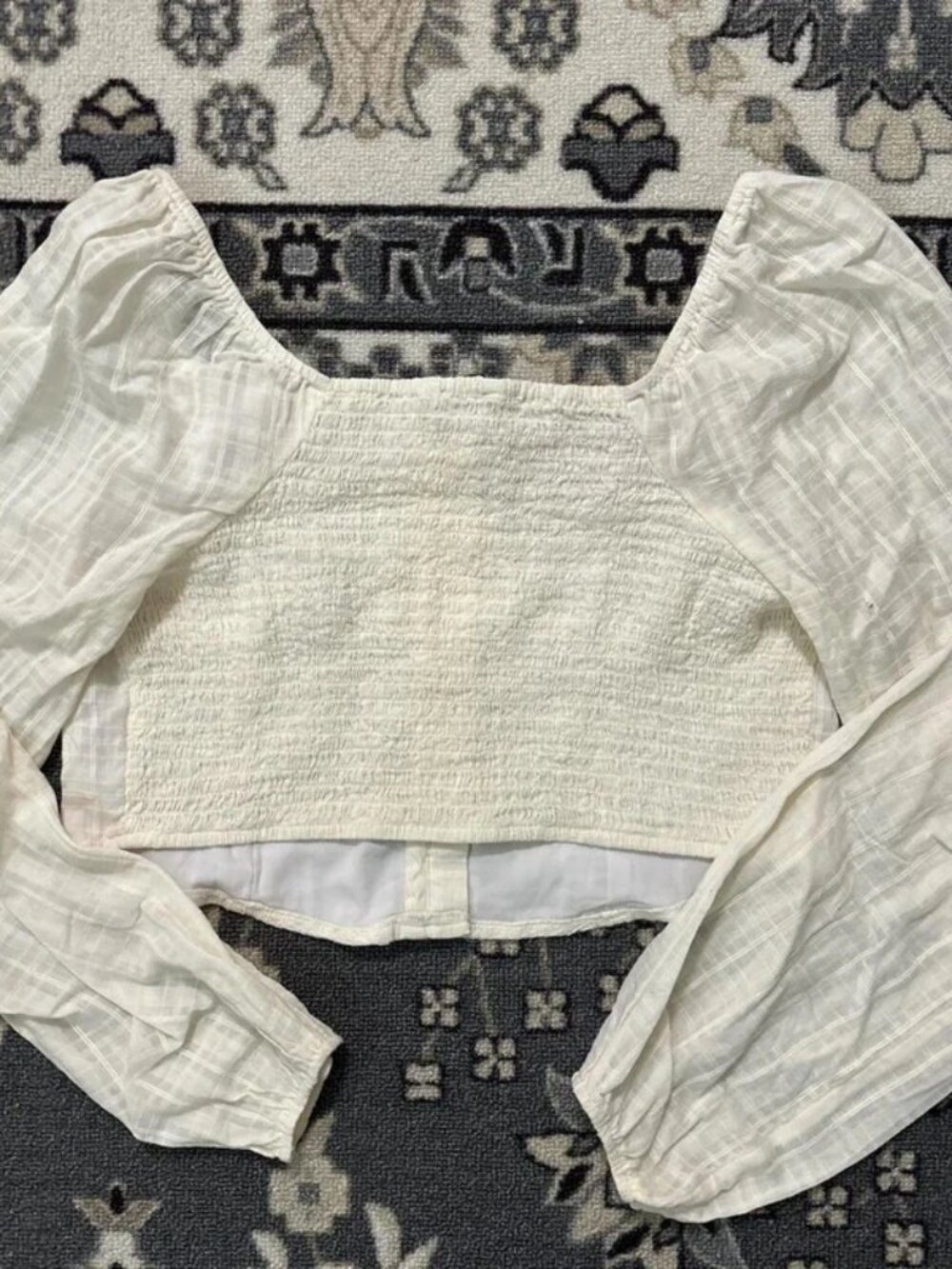 white cotton puff sleeve lace corset blouse